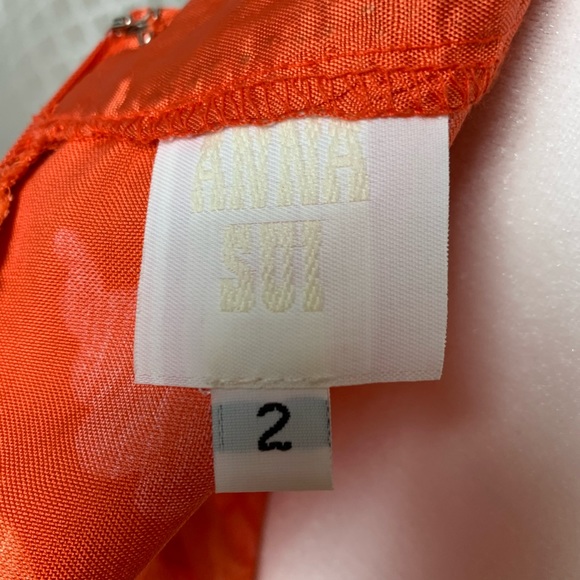 Anna Sui Silk Floral Vintage 90’s Sleeveless Studded Dress - Picture 4 of 4